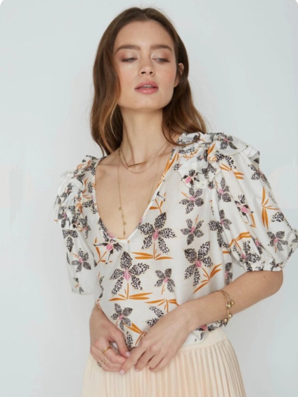 Caballero Cloe Blouse in Disa Orchid Size S